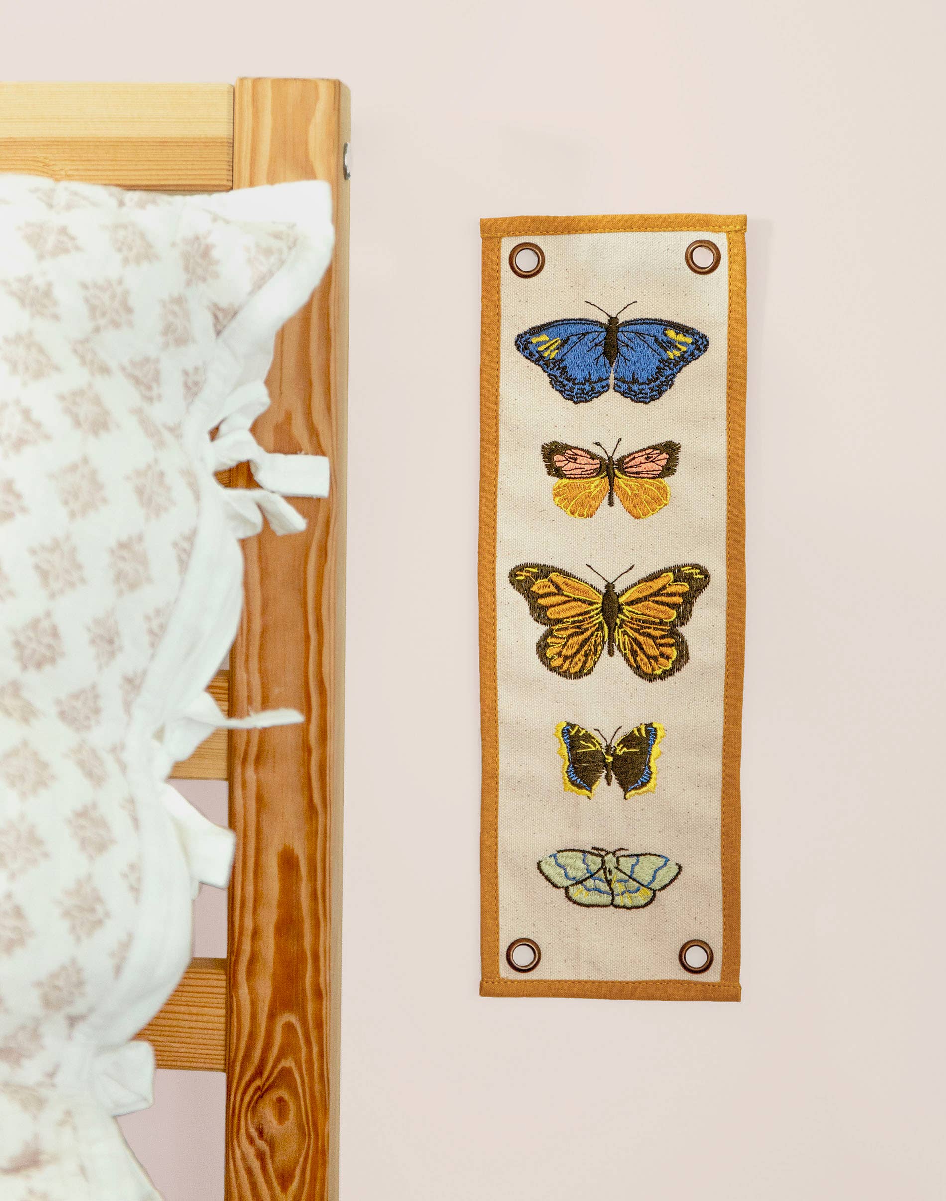 Flutter Friends Butterfly Embroidered Canvas Banner