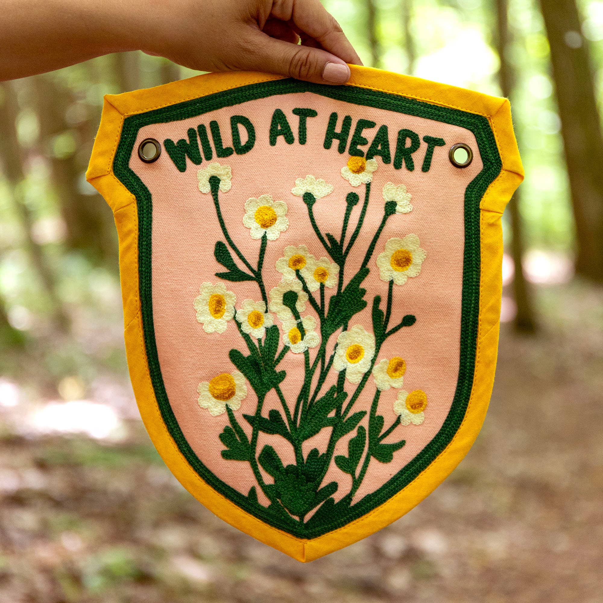 Wild At Heart Embroidered Canvas Banner