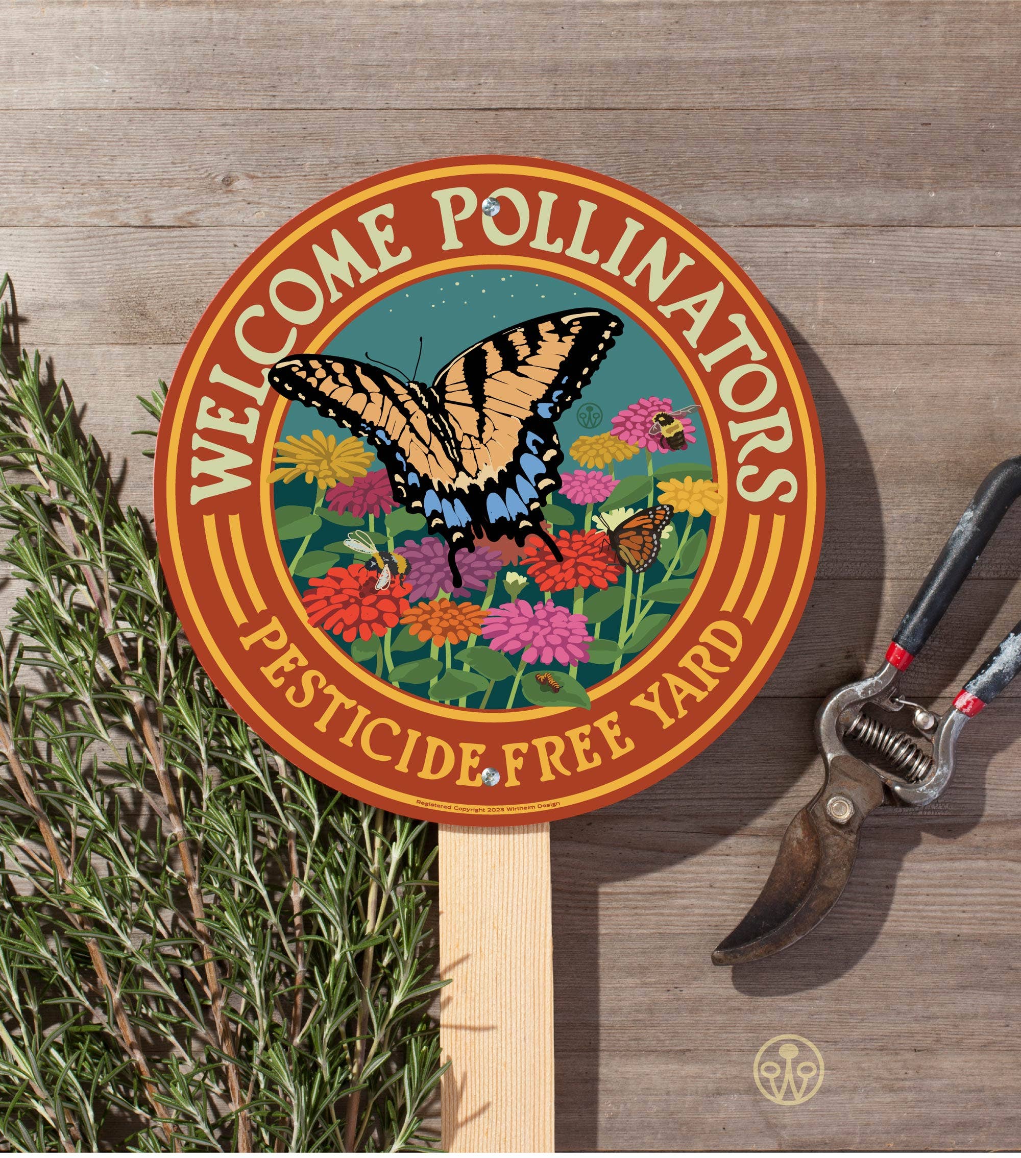 Welcome Pollinators -Swallowtail- Garden Sign