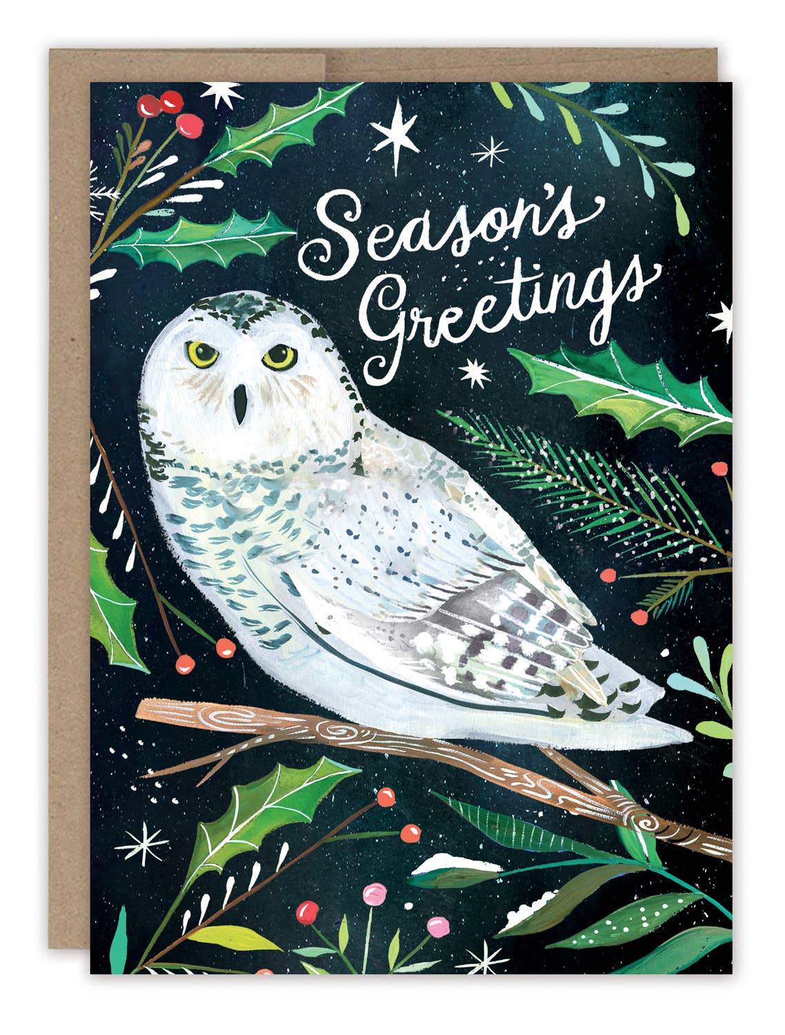 Snowy Owl Holiday Card